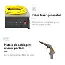 Máquina de Solda e Corte a Laser Portátil Multiprocesso 200A Proteção Térmica 4 em 1 Bivolt